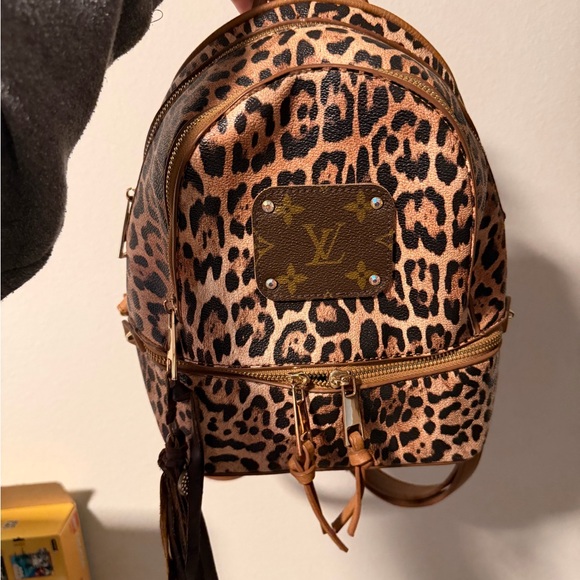 Tan and Brown Leopard Backpack main image 8